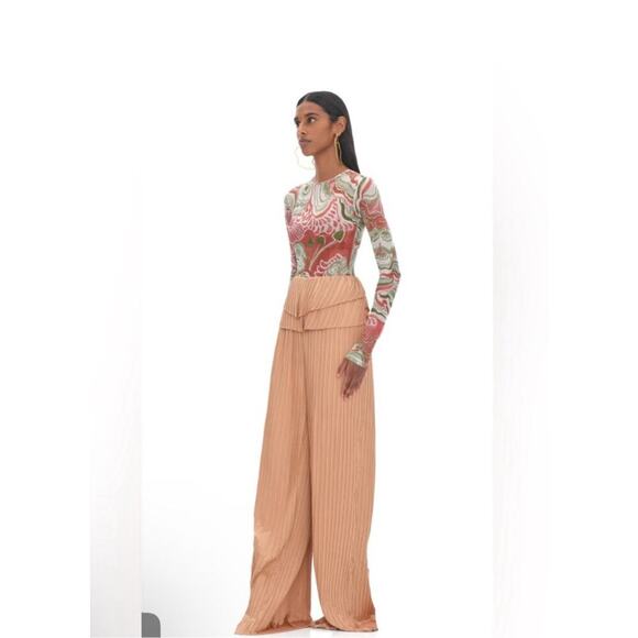 Andrea Iyamah Linea Toffee Pleated Pants Women’s Size Small - Picture 3 of 8